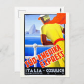 ヴィンテージクルーズイタリア観光旅行 ポストカード (正面/裏面)