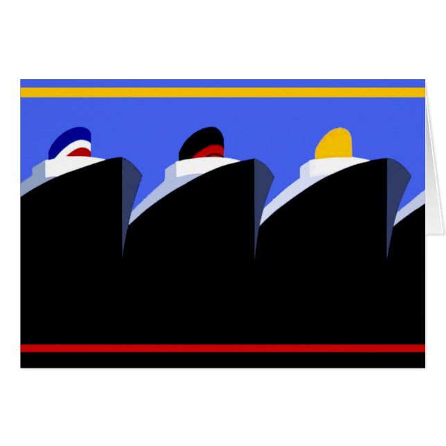 ヴィンテージクルーズシップアールデコポスター (正面横)