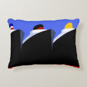 ヴィンテージクルーズシップアールデコポスター アクセントクッション (正面)