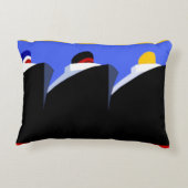 ヴィンテージクルーズシップアールデコポスター アクセントクッション (裏面)