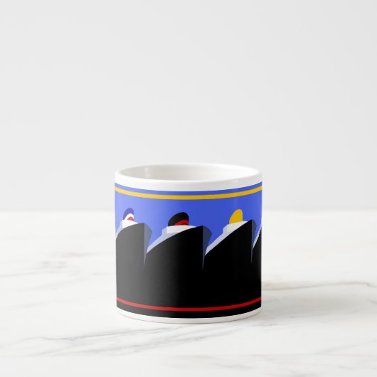 ヴィンテージクルーズシップアールデコポスター エスプレッソカップ (正面)