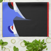 ヴィンテージクルーズシップアールデコポスター キッチンタオル (折り畳み)