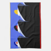 ヴィンテージクルーズシップアールデコポスター キッチンタオル (縦)