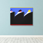 ヴィンテージクルーズシップアールデコポスター キャンバスプリント (インサイチュ (ウッドフロア))