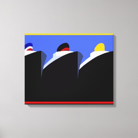 ヴィンテージクルーズシップアールデコポスター キャンバスプリント (正面)