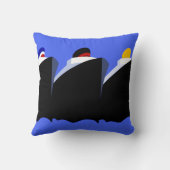 ヴィンテージクルーズシップアールデコポスター クッション (裏面)