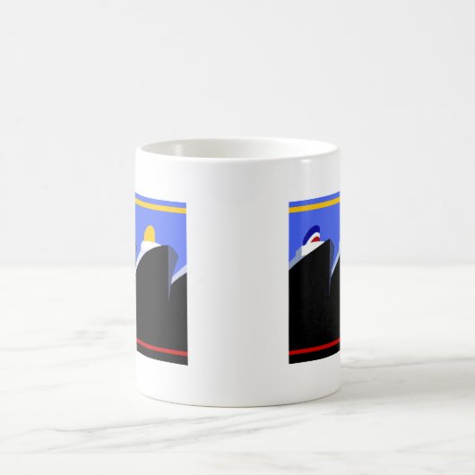 ヴィンテージクルーズシップアールデコポスター コーヒーマグカップ (中央)