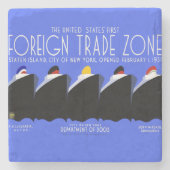 ヴィンテージクルーズシップアールデコポスター ストーンコースター (正面)