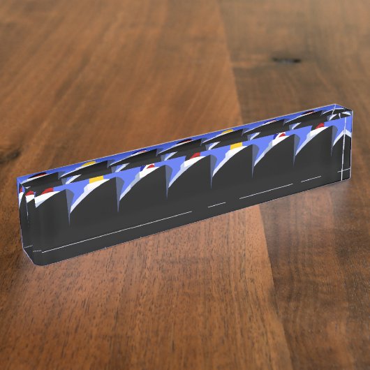 ヴィンテージクルーズシップアールデコポスター デスクネームプレート (側面)