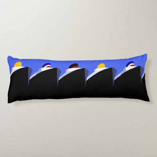 ヴィンテージクルーズシップアールデコポスター ボディピロー (裏面)