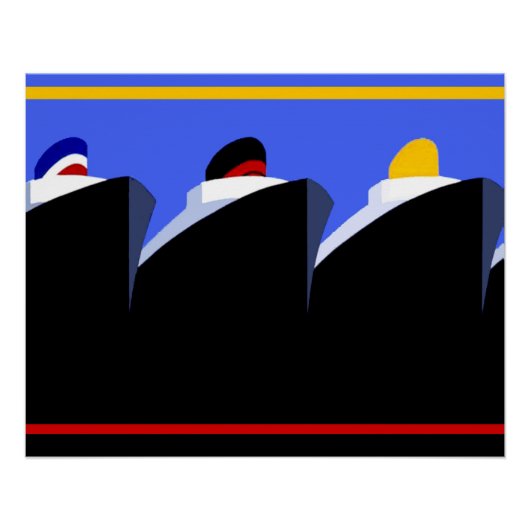 ヴィンテージクルーズシップアールデコポスター ポスター (正面)