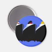 ヴィンテージクルーズシップアールデコポスター マグネット (正面/裏面)