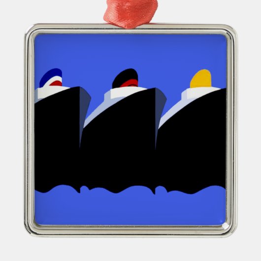ヴィンテージクルーズシップアールデコポスター メタルオーナメント (正面)