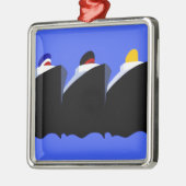 ヴィンテージクルーズシップアールデコポスター メタルオーナメント (左)