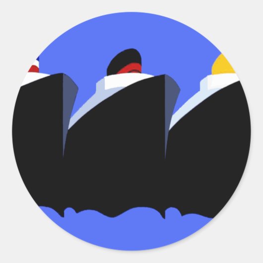 ヴィンテージクルーズシップアールデコポスター ラウンドシール (正面)