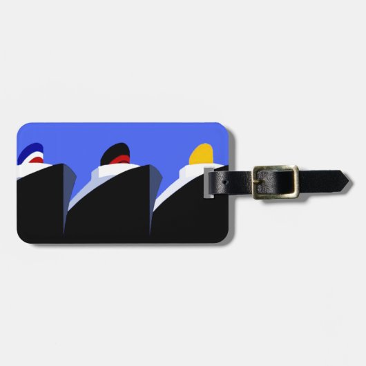 ヴィンテージクルーズシップアールデコポスター ラゲッジタグ (正面横)