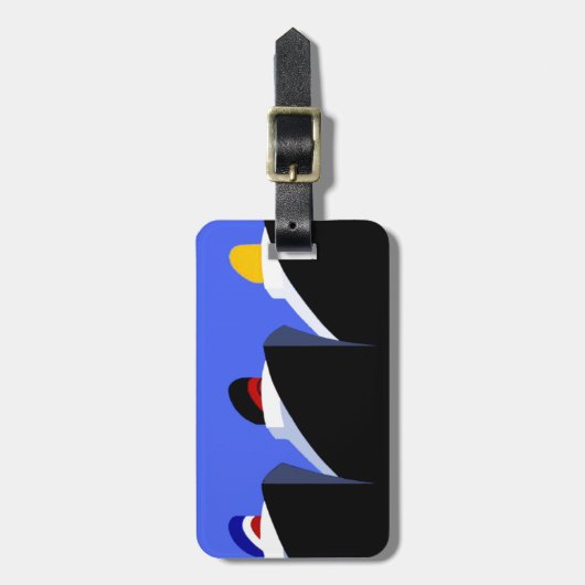 ヴィンテージクルーズシップアールデコポスター ラゲッジタグ (正面縦)