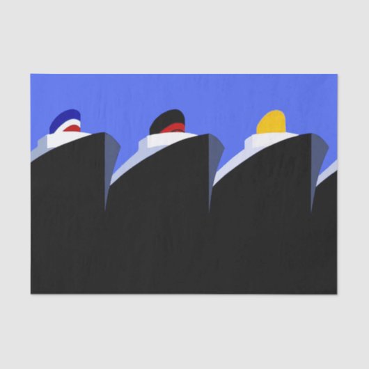 ヴィンテージクルーズシップアールデコポスター 薄葉紙 (正面)