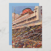 ヴィンテージクルーズシップボンボヤージュパーティの招待状 招待状 (正面/裏面)