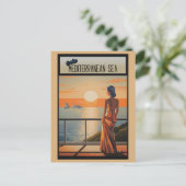 ヴィンテージクルーズ地中海のシートラベル ポストカード (スタンド正面)