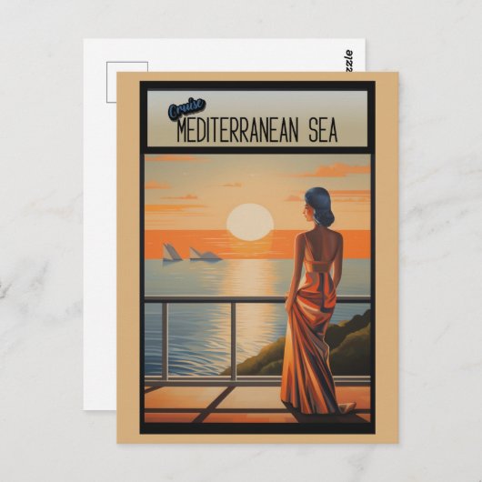 ヴィンテージクルーズ地中海のシートラベル ポストカード (正面/裏面)