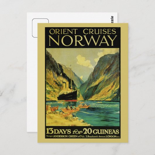 ヴィンテージクルーズ素晴らしイギリスノルウェー ポストカード (正面/裏面)