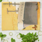 ヴィンテージクルーズ船でオリエントへジャンクボート キッチンタオル (折り畳み)