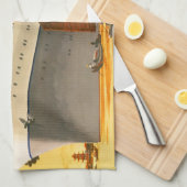 ヴィンテージクルーズ船でオリエントへジャンクボート キッチンタオル (四つ折り)