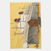 ヴィンテージクルーズ船でオリエントへジャンクボート キッチンタオル (縦)