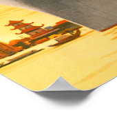 ヴィンテージクルーズ船でオリエントへジャンクボート ポスター (角)