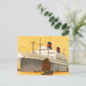 ヴィンテージクルーズ船でオリエントへジャンクボート ポストカード (スタンド正面)