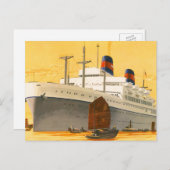 ヴィンテージクルーズ船でオリエントへジャンクボート ポストカード (正面/裏面)