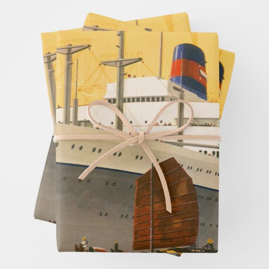 ヴィンテージクルーズ船でオリエントへジャンクボート ラッピングペーパーシート (インサイチュ)