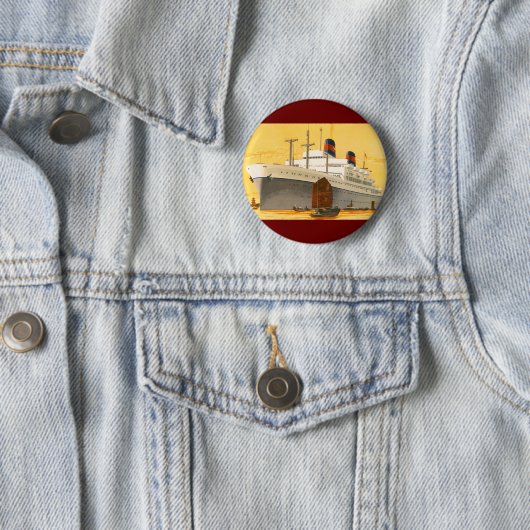 ヴィンテージクルーズ船でオリエントへジャンクボート 缶バッジ (インサイチュ)