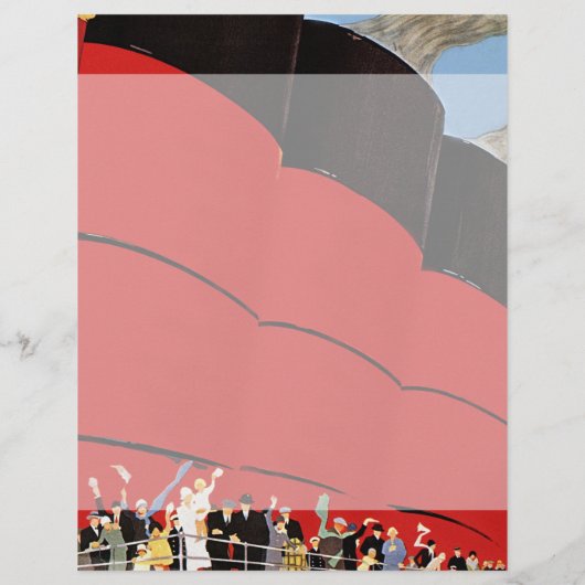 ヴィンテージクルーズ船の乗客が手を振って別れを告げる (裏面)