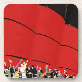 ヴィンテージクルーズ船の乗客が手を振って別れを告げる コースター (正面)