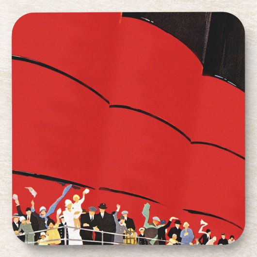 ヴィンテージクルーズ船の乗客が手を振って別れを告げる コースター (正面)