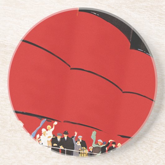 ヴィンテージクルーズ船の乗客が手を振って別れを告げる コースター (正面)