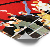 ヴィンテージクルーズ船の乗客が手を振って別れを告げる ポスター (角)