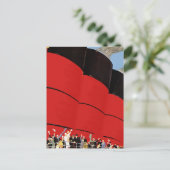 ヴィンテージクルーズ船の乗客が手を振って別れを告げる ポストカード (スタンド正面)