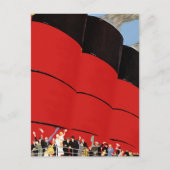 ヴィンテージクルーズ船の乗客が手を振って別れを告げる ポストカード (正面)