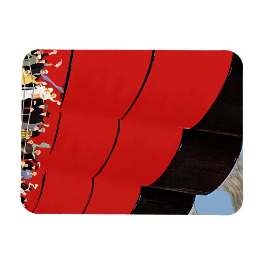 ヴィンテージクルーズ船の乗客が手を振って別れを告げる マグネット (横)