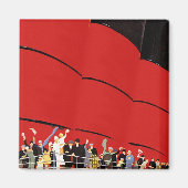 ヴィンテージクルーズ船の乗客が手を振って別れを告げる マグネット (正面)