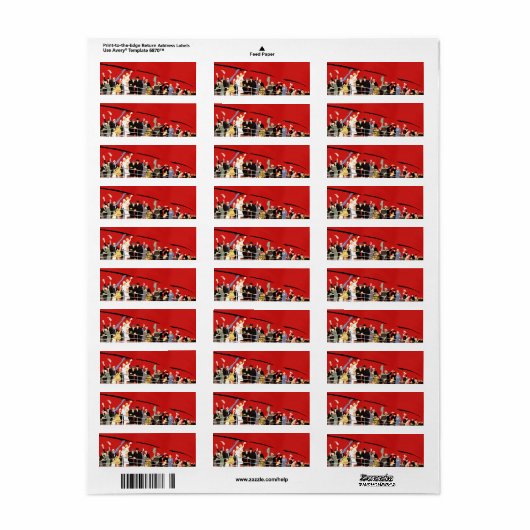 ヴィンテージクルーズ船の乗客が手を振って別れを告げる ラベル (フルシート)