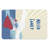 ヴィンテージクルーズ船イラストレーション客室ドアマーカー マグネット (横)