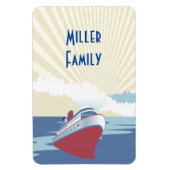 ヴィンテージクルーズ船イラストレーション客室ドアマーカー マグネット (縦)