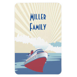 ヴィンテージクルーズ船イラストレーション客室ドアマーカー マグネット