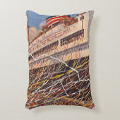 ヴィンテージクルーズ船バカンス、ボン・ボヤージュパーティー! アクセントクッション (正面(垂直))