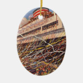 ヴィンテージクルーズ船バカンス、ボン・ボヤージュパーティー! セラミックオーナメント (正面)