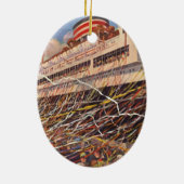 ヴィンテージクルーズ船バカンス、ボン・ボヤージュパーティー! セラミックオーナメント (裏面)